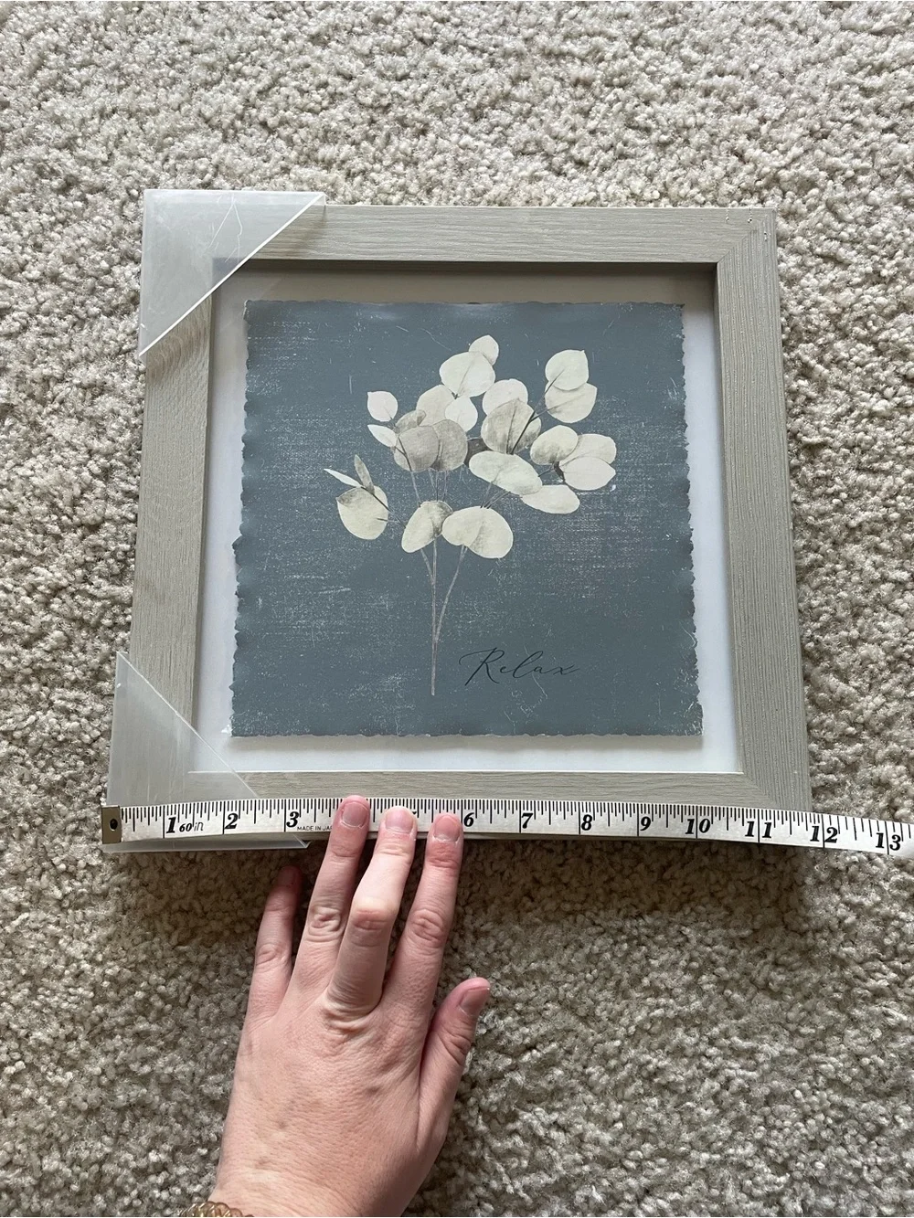 Relax Botanical Wall Art in Gray and Cream